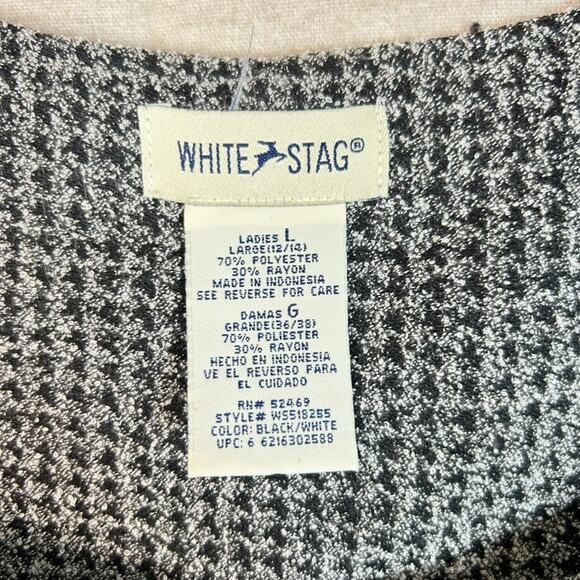 Vintage White Stag Womens Button Front Jumper Dress Size L Teacher Tweed Modest - Picture 3 of 7